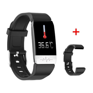 T1 Smart Watch FitBand Temperature Measure ECG Heart Rate Blood Pressure Monitor Weather Forecast Drinking