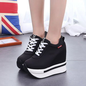 Breathable Sneaker Wedges Combo - Women's Canvas