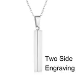 Load image into Gallery viewer, Personalisable Unisex Square Bar Custom Necklace - 3 Colors &amp; Multi-sided Imprints
