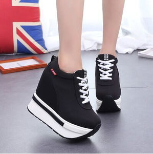 Breathable Sneaker Wedges Combo - Women's Canvas