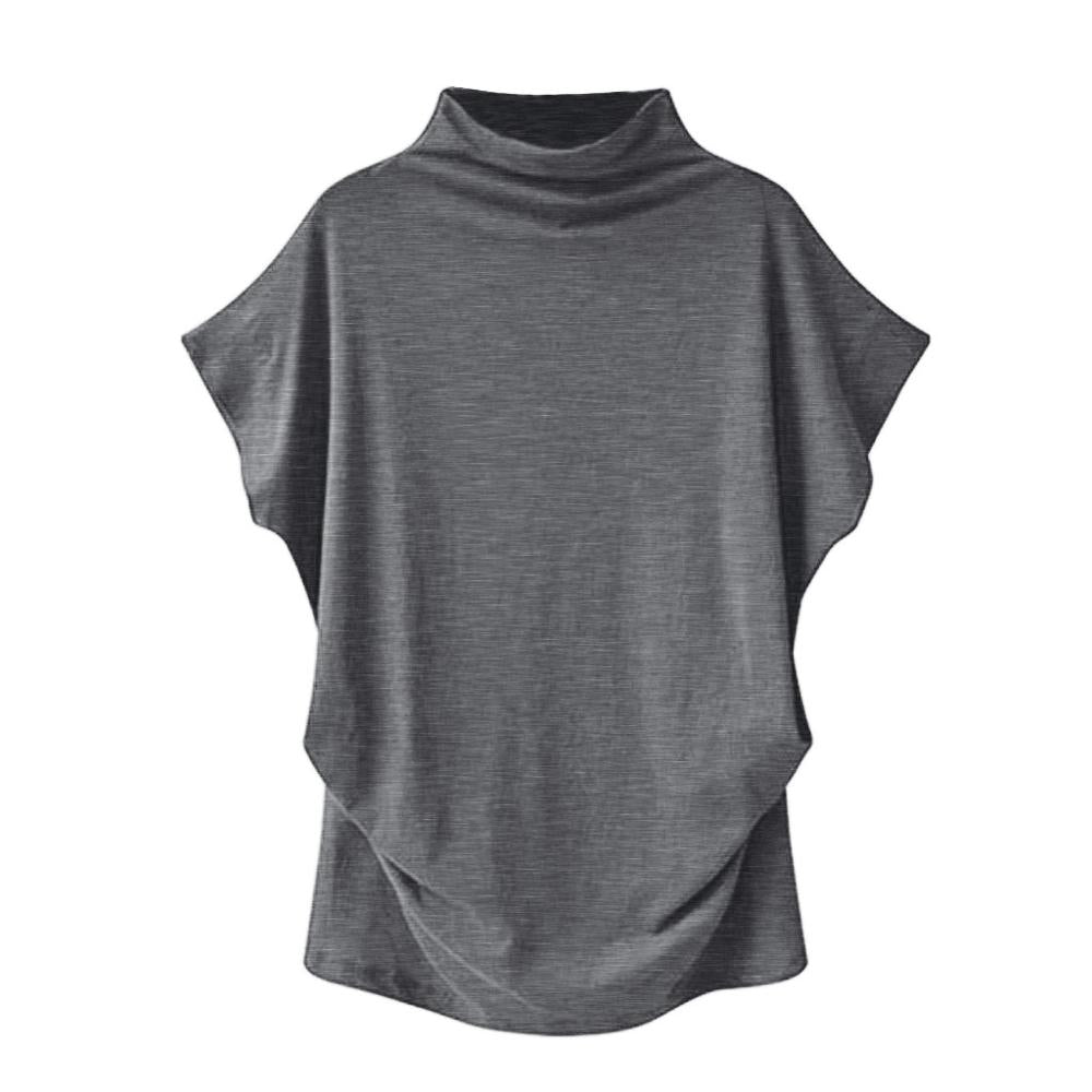 Women's Casual Turtleneck Short Sleeve Shirt