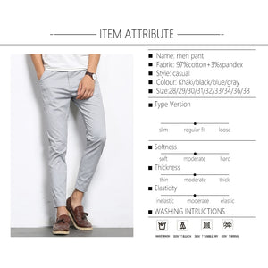 Ankle-Length Casual Straight Fit Men's Pants