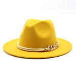 Load image into Gallery viewer, Stylish Fedora Hat with Golden Ornament Strap - Men&#39;s Hat
