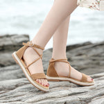 Load image into Gallery viewer, Suede Women&#39;s Lace-up Sandals
