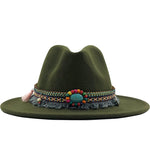 Load image into Gallery viewer, Wool Felt Fedora with Bohemian Tassel Strap - Men&#39;s Hat
