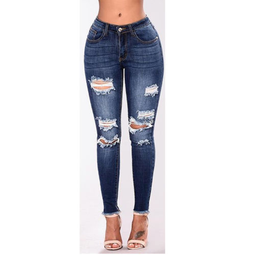 Ripped Denim Pants - Women's Shredded Jeans