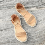 Load image into Gallery viewer, Suede Women&#39;s Lace-up Sandals
