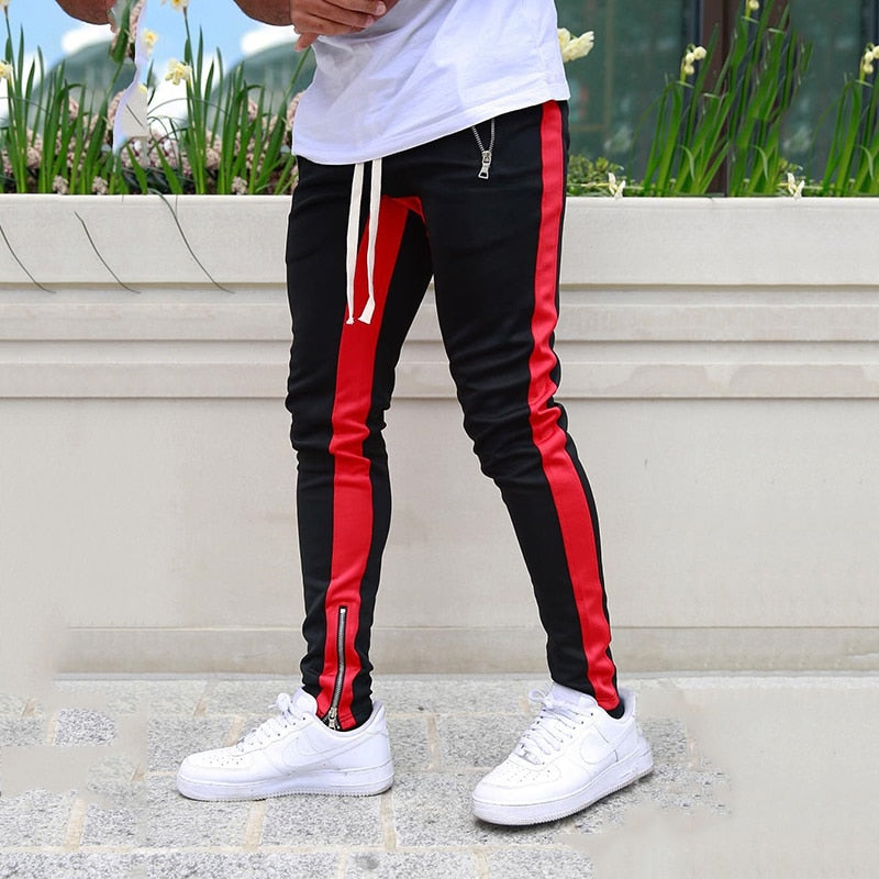 Men's Casual Joggers with Ankle Zipper