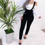 Load image into Gallery viewer, Shoulder Strap Buttoned Pants for Ladies
