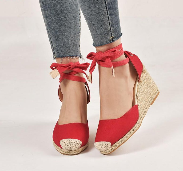 Elegant Ankle Strap Women's Wedges