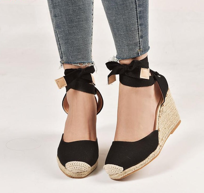 Elegant Ankle Strap Women's Wedges